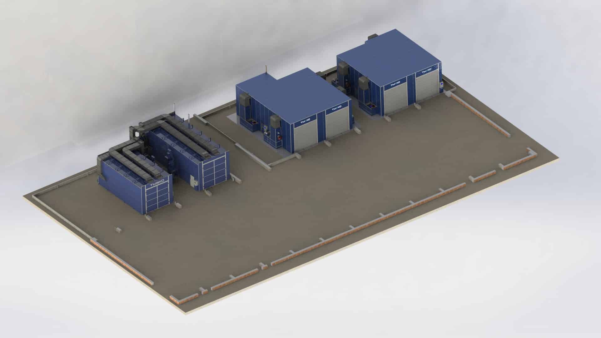 Industrial Surface Preparation and Painting Line for Large Metal Structures