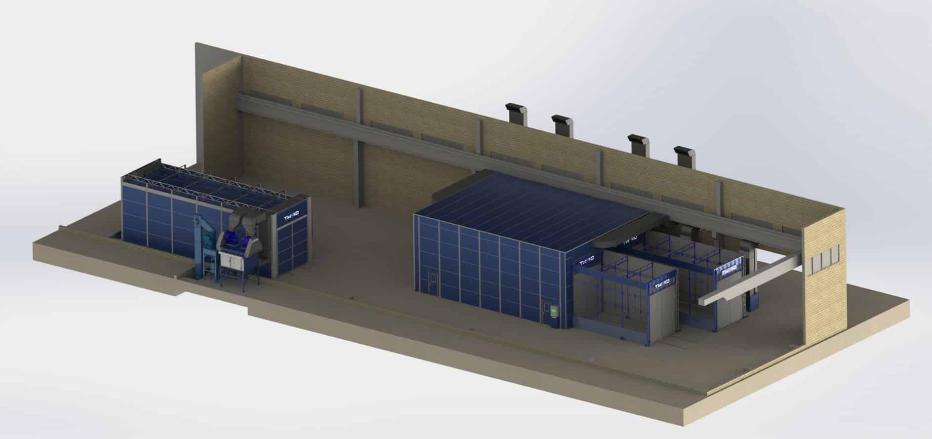 Integrovaný komplex tryskání a lakování pro výrobce speciální techniky LLC „S-K-S“