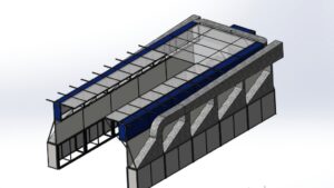 Lakovací kabina s posuvnou střechou pro „Závod Avtoshtamp“