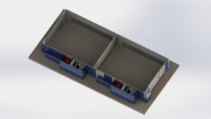 Realizace průchozí průmyslové lakovny s tryskací komorou