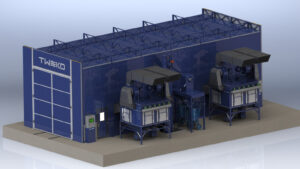 Realizace průchozí průmyslové lakovny s tryskací komorou