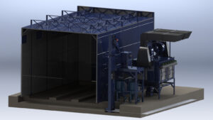 Realizace průchozí průmyslové lakovny s tryskací komorou