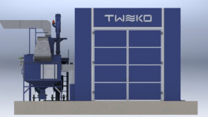 Realizace průchozí průmyslové lakovny s tryskací komorou