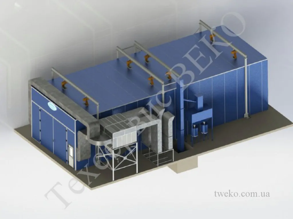 Shot blasting chamber
