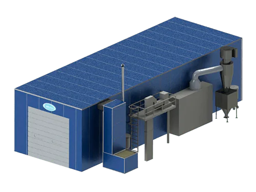 Shot blasting chamber